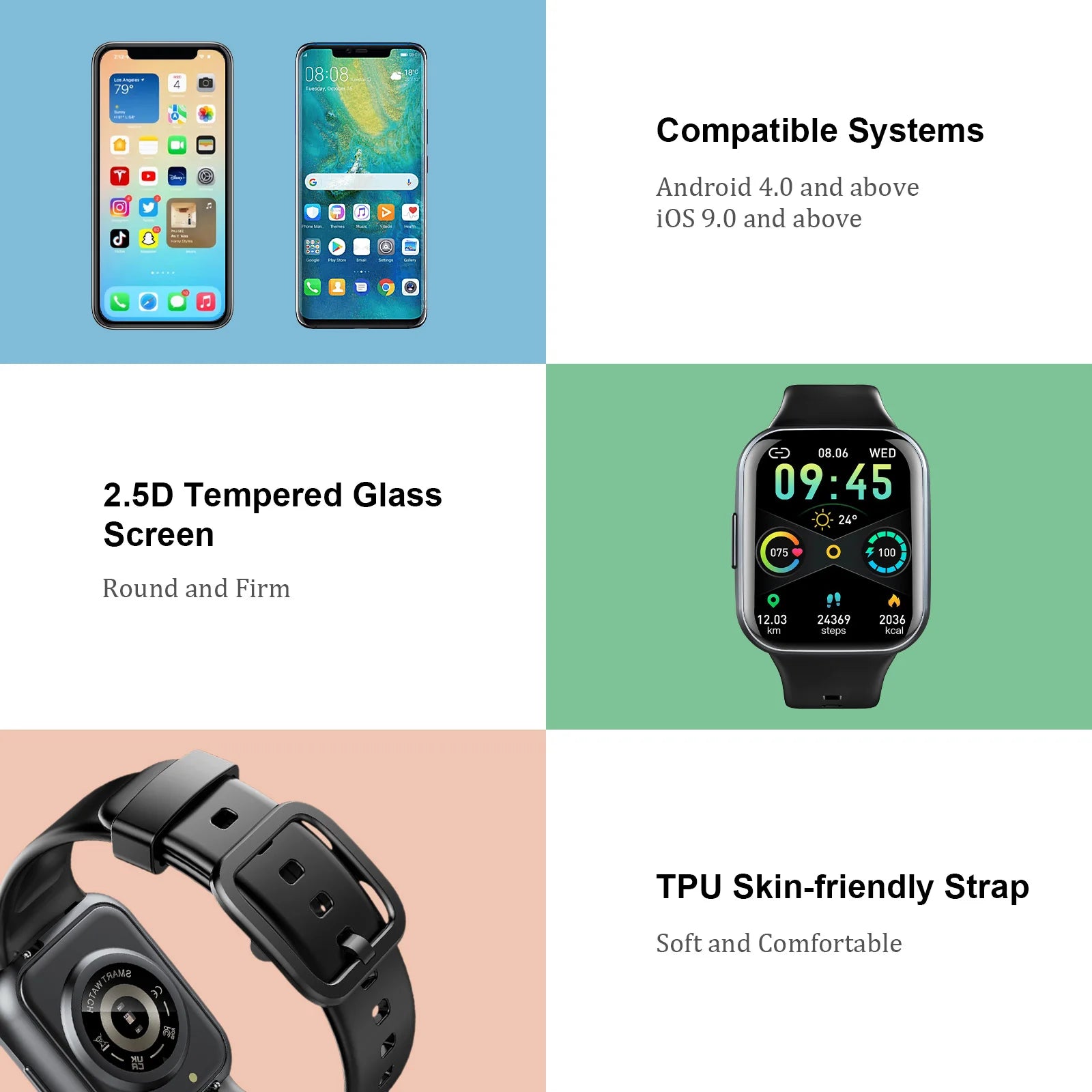 Nerunsa Smart Watch, 1.69" HD Touch Screen Fitness Watch, 25 Sports Modes Fitness Tracker, IP68 Waterproof Smartwatch