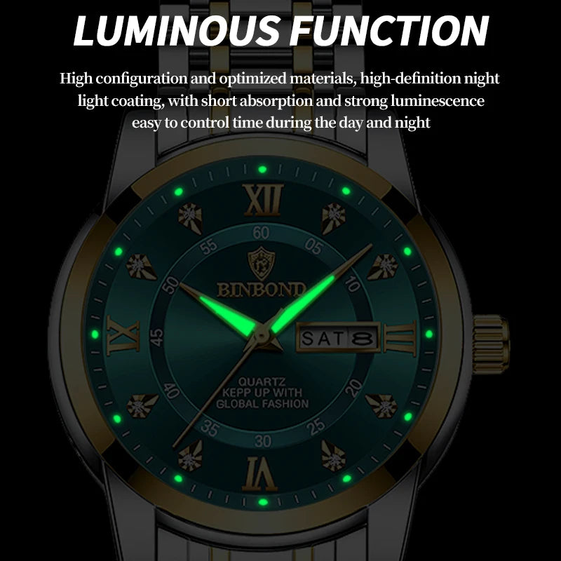 2025 Brand Luxury Fashion Diver Watch Men 30ATM Waterproof Date Clock Sport Mens