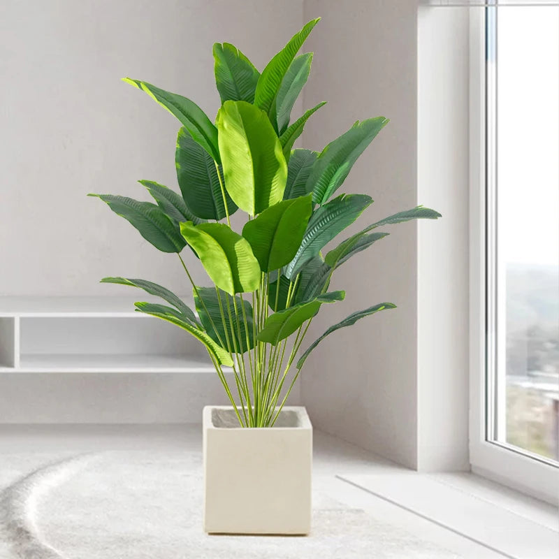 1 Pcs Plants Leaves Real Touch Plastic Monstera For Home Garden Party Decor