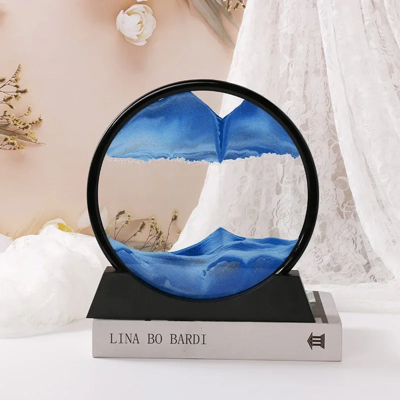 Flowing Sand 3D Dynamic Liquid Hourglass Quicksand Kinetic Sand Painting Office Home Decor Gifts