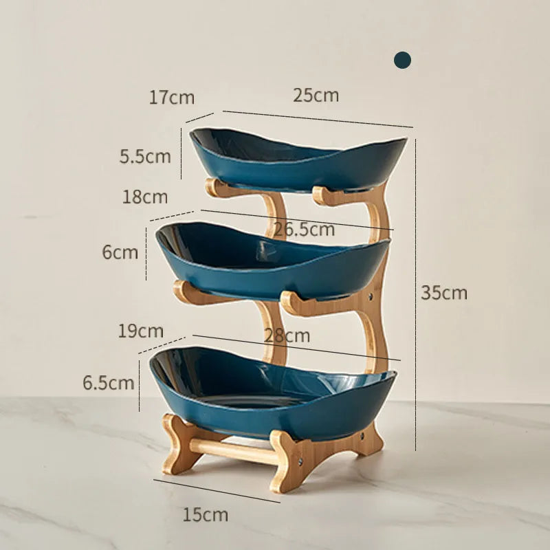 Layer Fruit Plate Home Living Room Plastic Snack Dish Creative Modern Dried Fruit Basket Candy Dish Cake Stand Salad Bowl