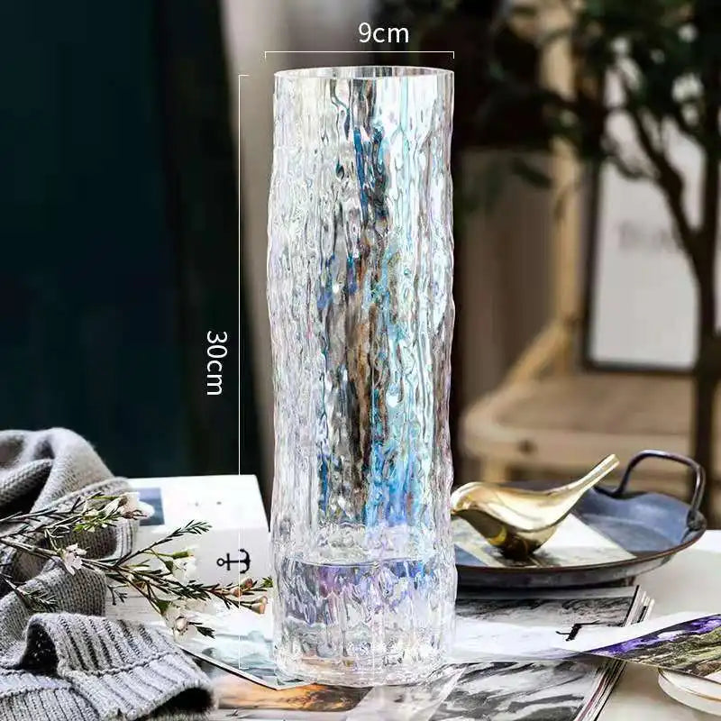 Iridescent Creative Nordic glass vase hydroponic flowers tree pattern living room decorative decoration arrangement