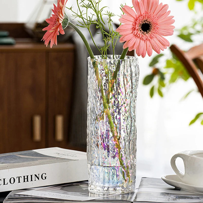 Iridescent Creative Nordic glass vase hydroponic flowers tree pattern living room decorative decoration arrangement