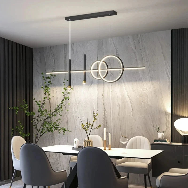 Home Decor Chandelier Lights Modern Dining Room LED Pendant Light with Remote Control Dimmable Dining Table Hanging Lamp 90-260v