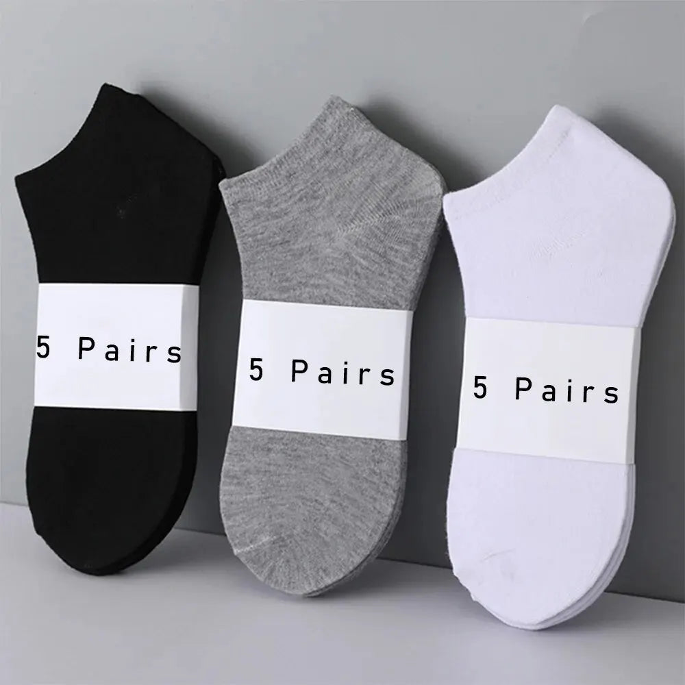 Summer 2025/ 5 Pairs of Women's/men's Boat Socks Invisible Low Cut Anti Slip Casual