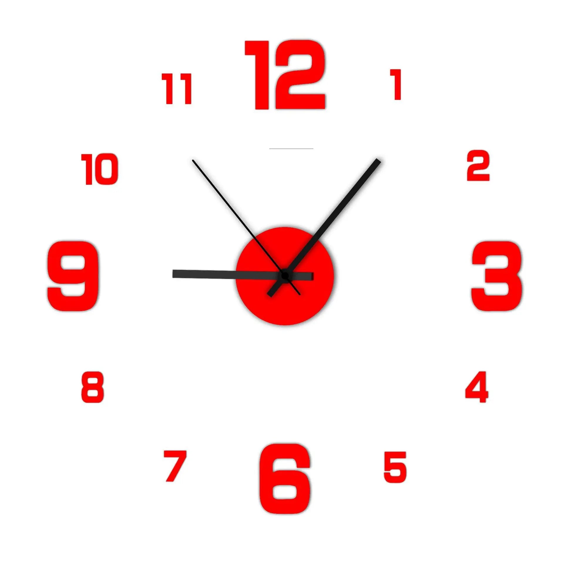 Creative Frameless DIY Wall Clock, Silent Clock Living Room Office Wall Decoration