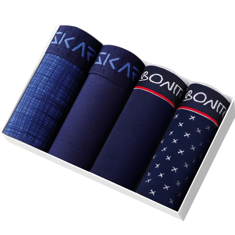 4pcs Boxer Shorts Men's Panties Homme Underpants Boxershorts