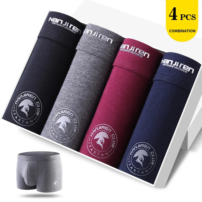4-Pack Men's Breathable Cotton Boxer Briefs