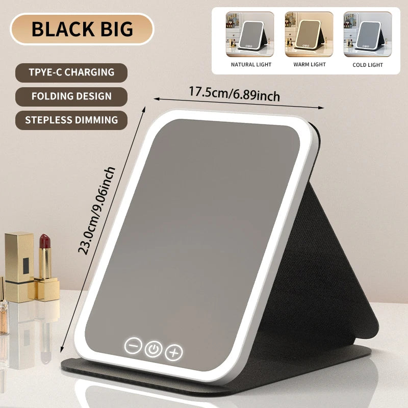 Dimmable LED Makeup Mirror with Touch Screen Travel and Home Use