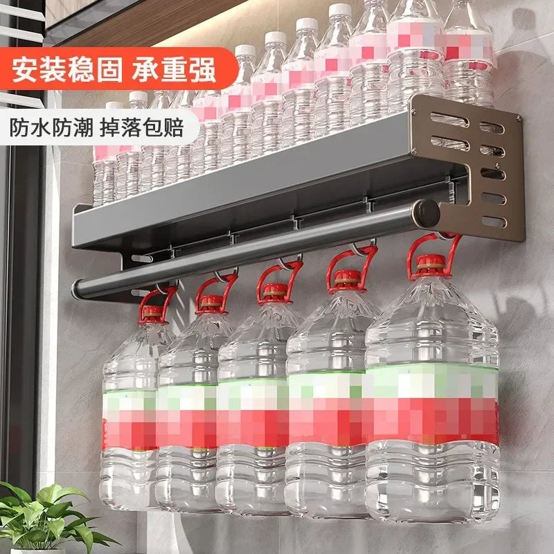 Stylish Wall-Mounted Kitchen Condiment Rack with Storage Box Multifunctional Household Utensil