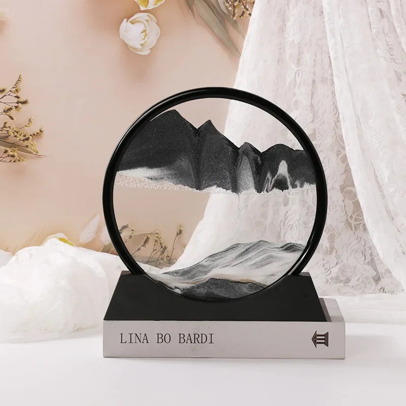 Flowing Sand 3D Dynamic Liquid Hourglass Quicksand Kinetic Sand Painting Office Home Decor Gifts