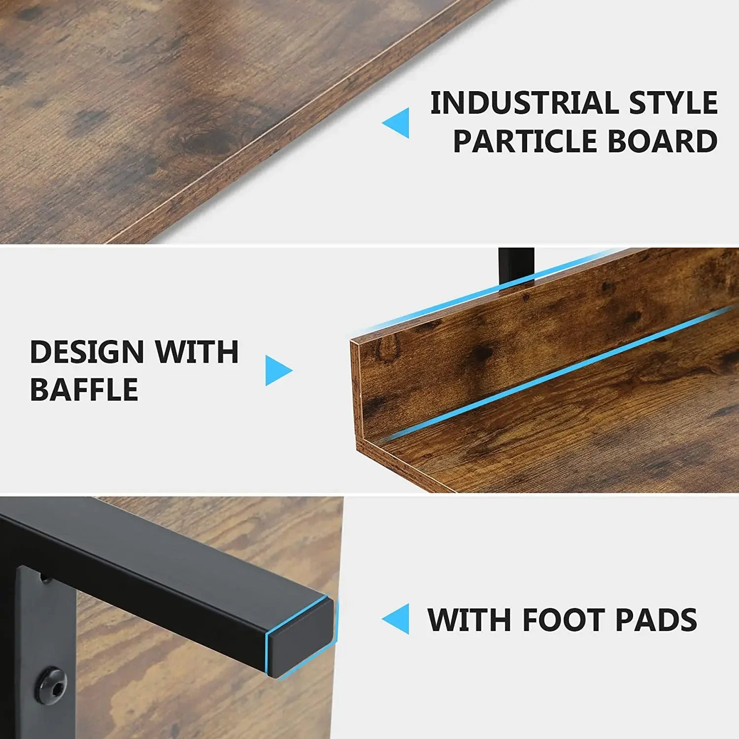 Storage Rack Standing Shelf 5 Tier Industrial Sturdy Bookshelf with Iron Pipe Frame