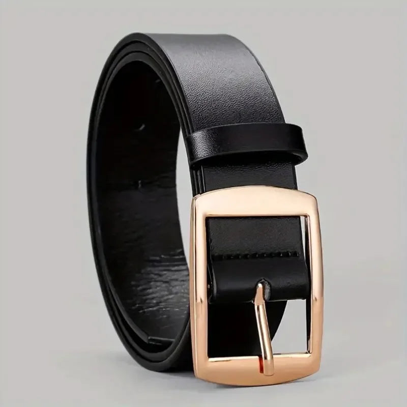 New Luxury Belt for Men PU Leather Belt Metal Pin Buckle High Quality