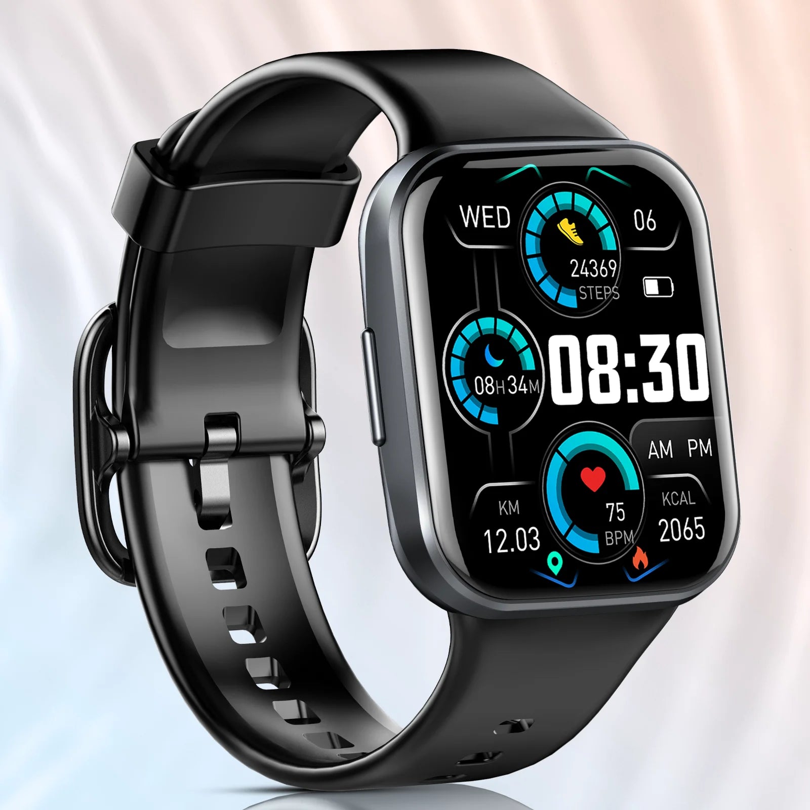 Nerunsa Smart Watch, 1.69" HD Touch Screen Fitness Watch, 25 Sports Modes Fitness Tracker, IP68 Waterproof Smartwatch