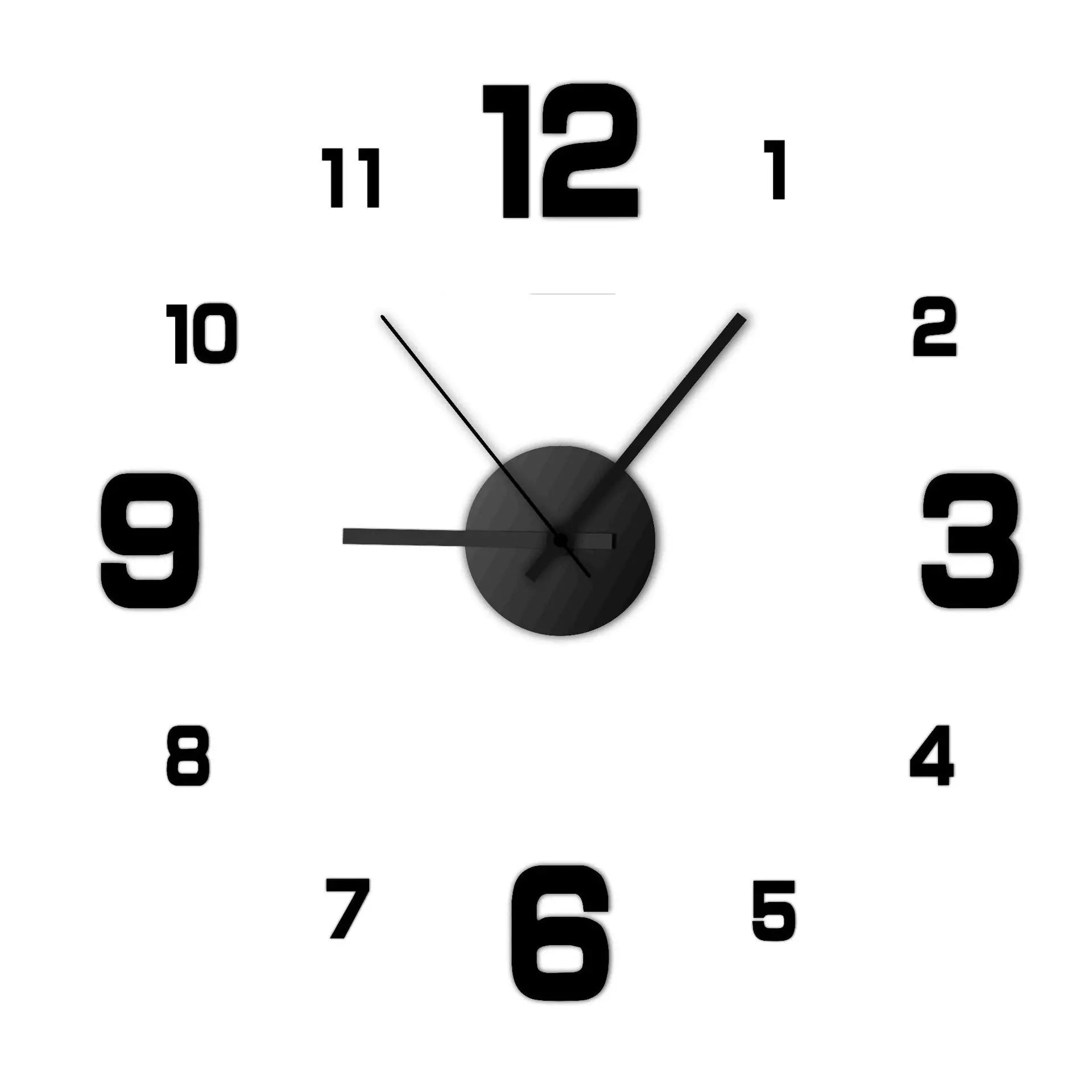 Creative Frameless DIY Wall Clock, Silent Clock Living Room Office Wall Decoration