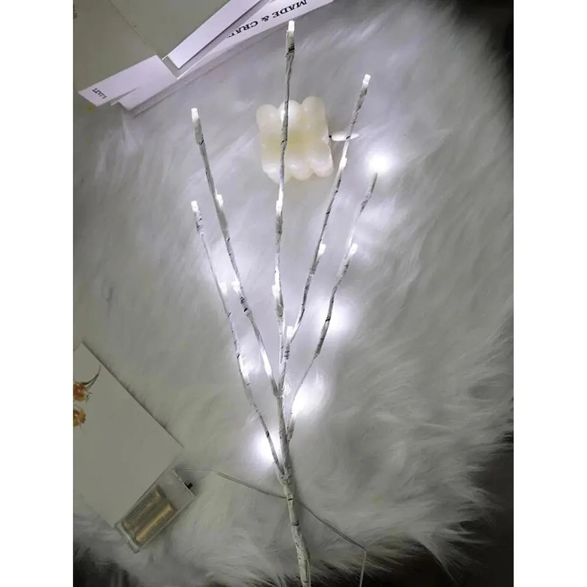 1 PC White Birch Branch Lights Battery Operated 20 LED Fairy Lights Willow Branches