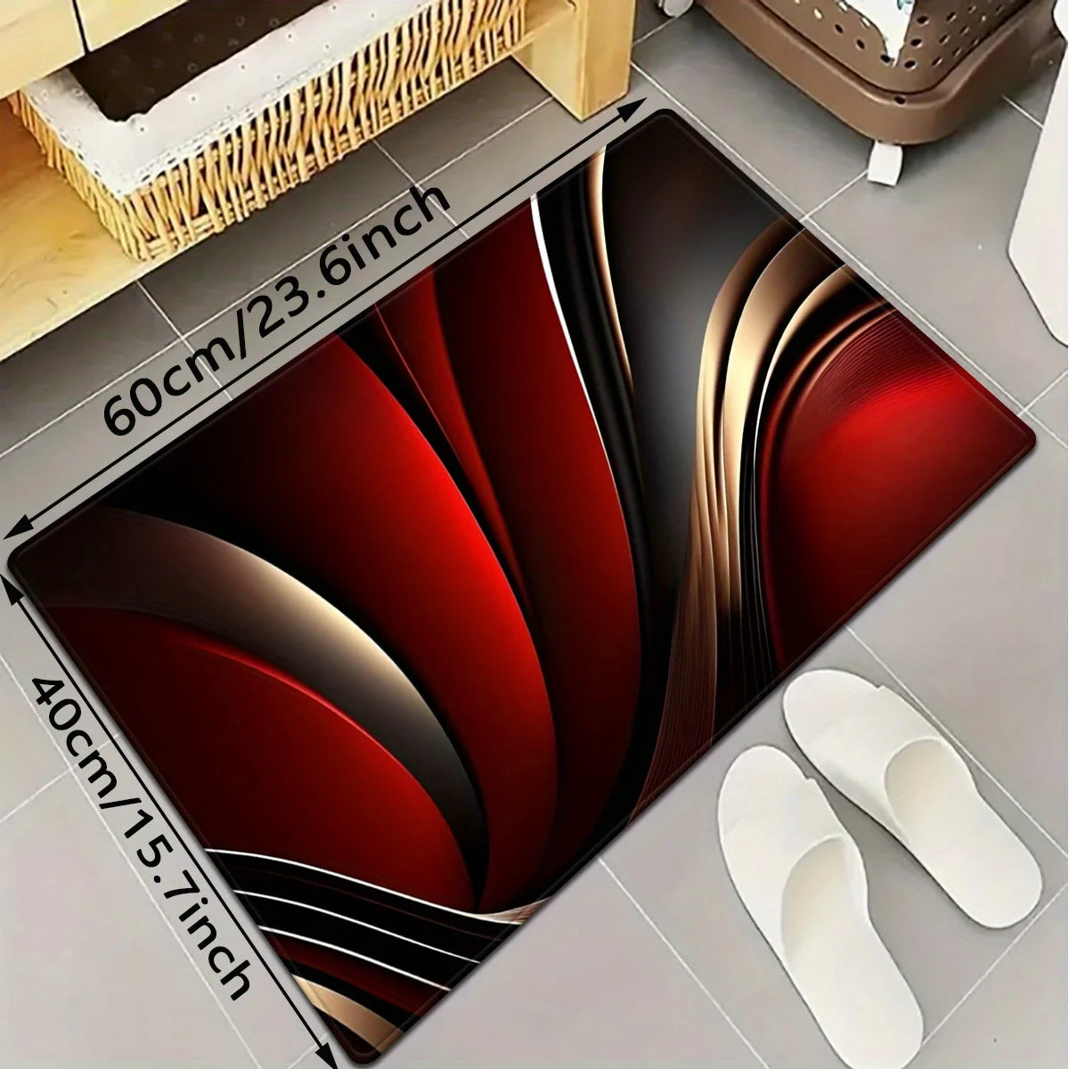 3D Fade Resistant Polyester Flannel Rug, Modern Rectangular Mat for Bedroom & Living Room Decor