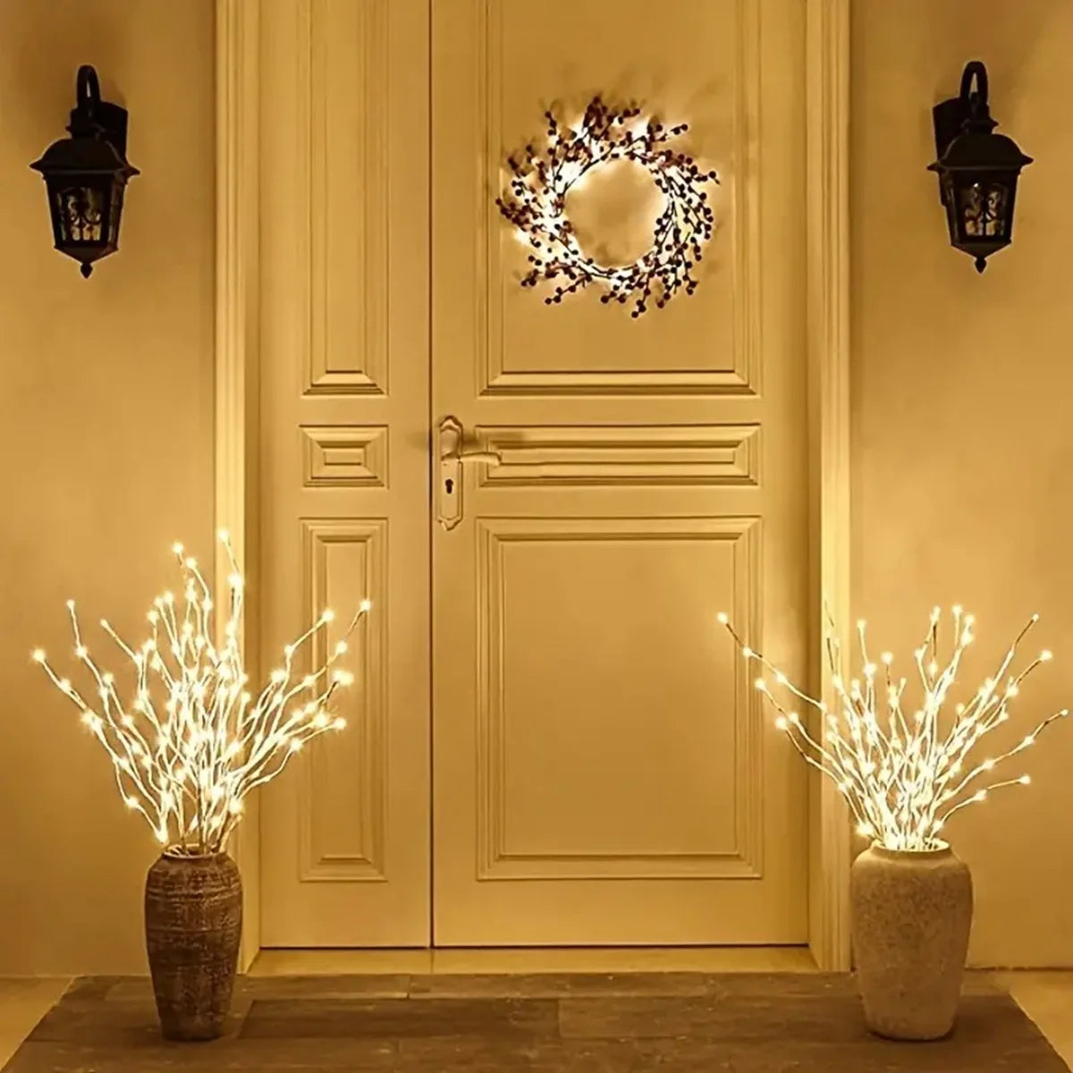 1 PC White Birch Branch Lights Battery Operated 20 LED Fairy Lights Willow Branches