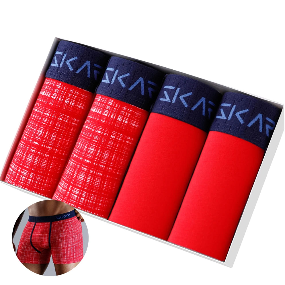 4pcs Boxer Shorts Men's Panties Homme Underpants Boxershorts