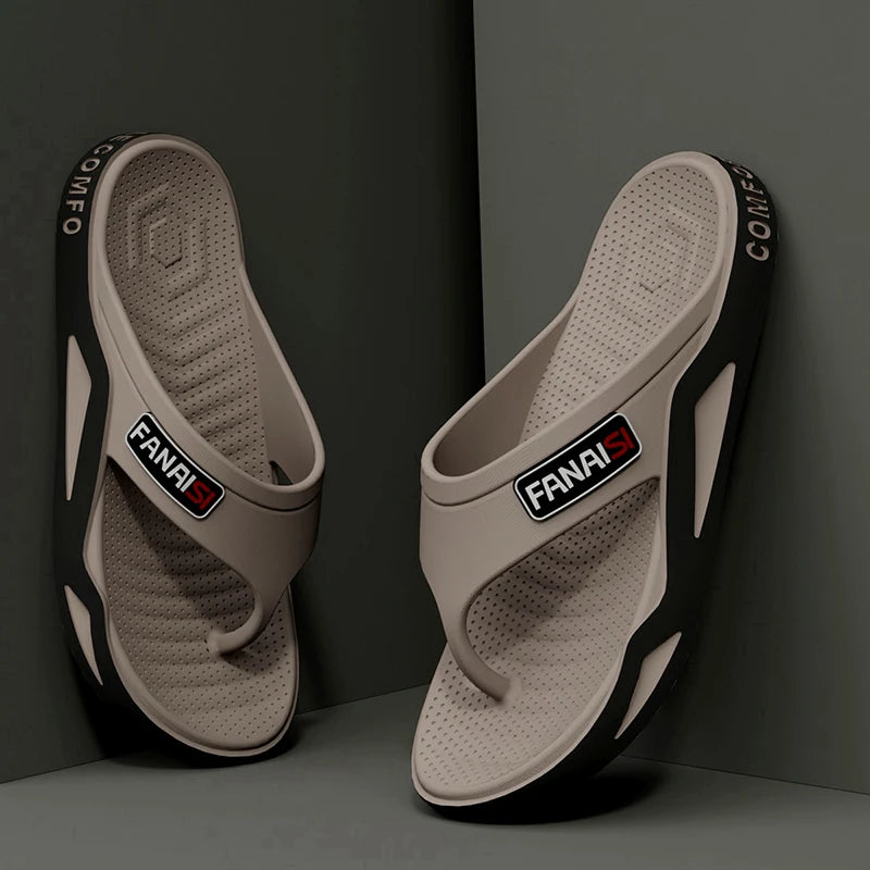 Summer Fashion Men's Slippers Outdoor Sports Flip Flops Hiking Travel Bathing Park Casual Wear, Comfortable Breathable Non-slip