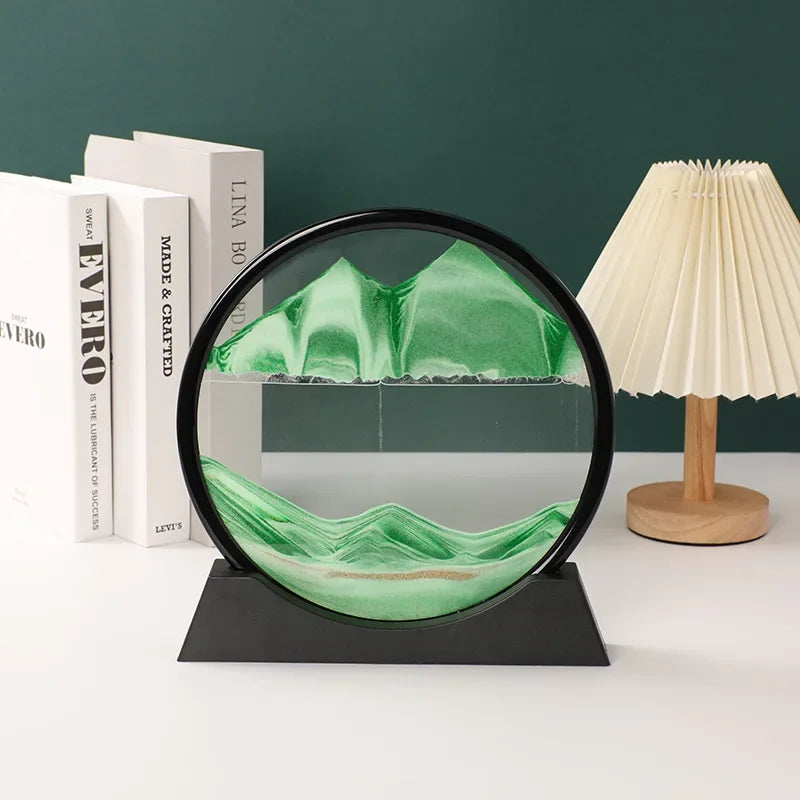 Flowing Sand 3D Dynamic Liquid Hourglass Quicksand Kinetic Sand Painting Office Home Decor Gifts