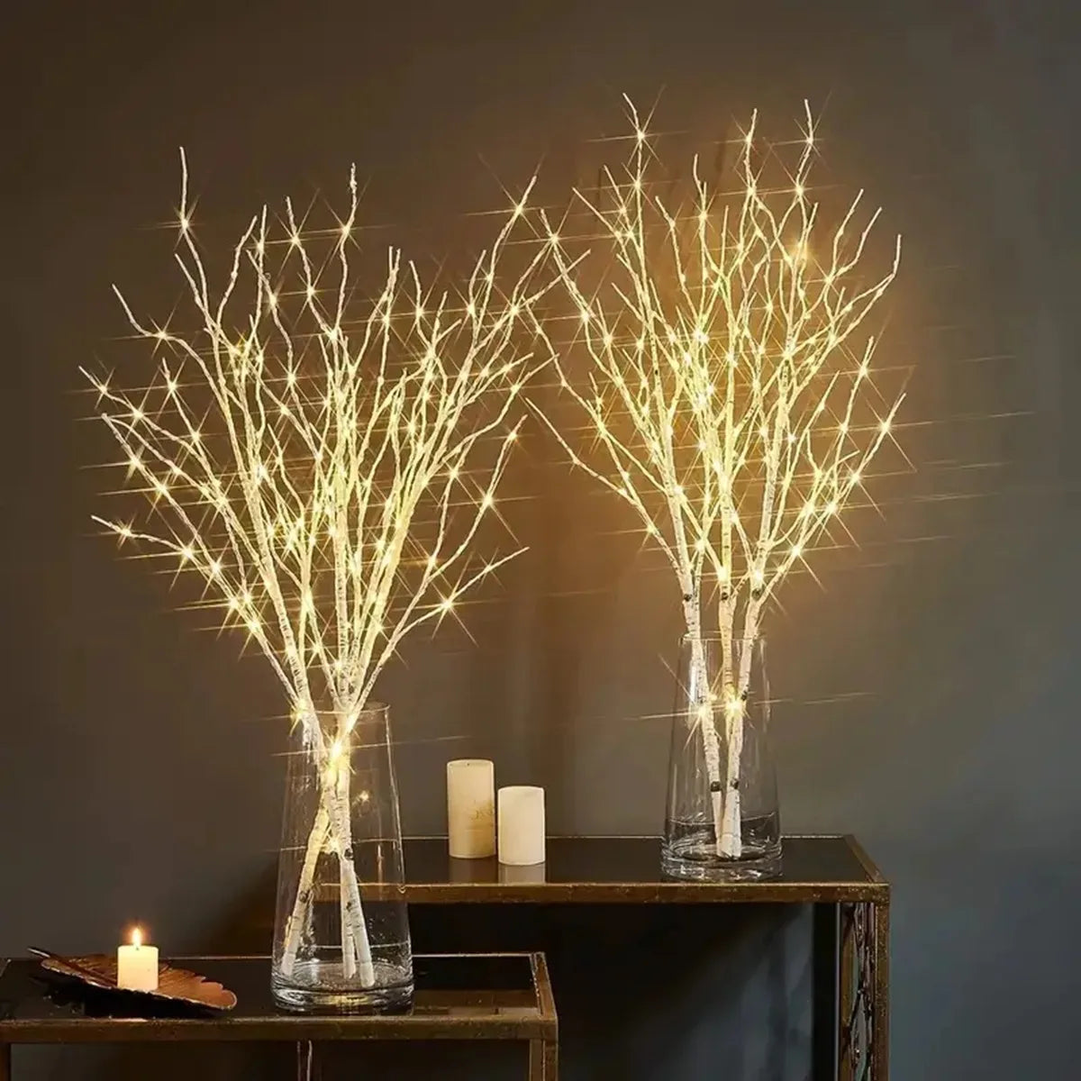 1 PC White Birch Branch Lights Battery Operated 20 LED Fairy Lights Willow Branches