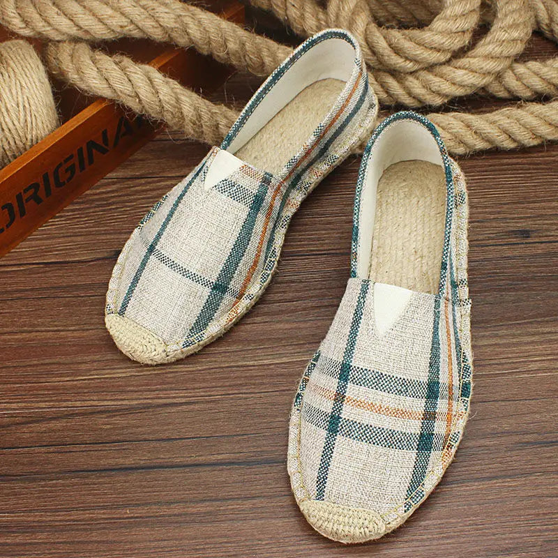 2025 Summer Autumn Men Canvas Shoes Breathable Men's Casual Shoes Slip-On Hemp Shoes Graffiti Espadrilles Women Footwear Flats
