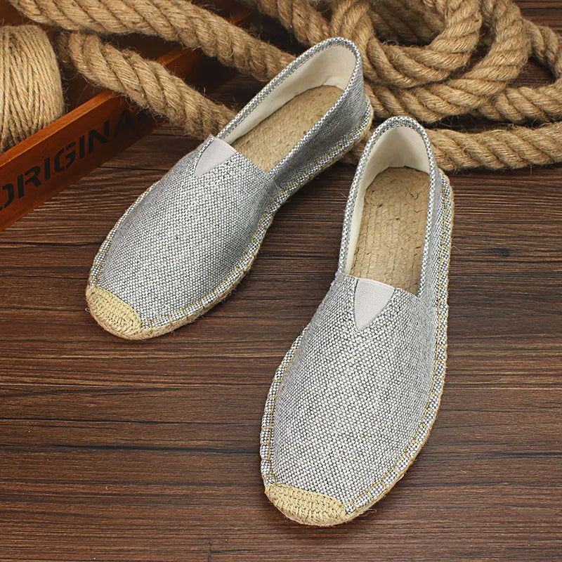 2025 Summer Autumn Men Canvas Shoes Breathable Men's Casual Shoes Slip-On Hemp Shoes Graffiti Espadrilles Women Footwear Flats