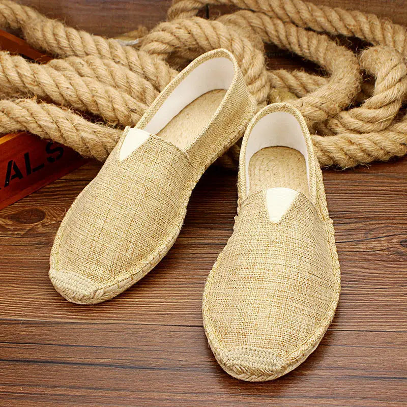 2025 Summer Autumn Men Canvas Shoes Breathable Men's Casual Shoes Slip-On Hemp Shoes Graffiti Espadrilles Women Footwear Flats