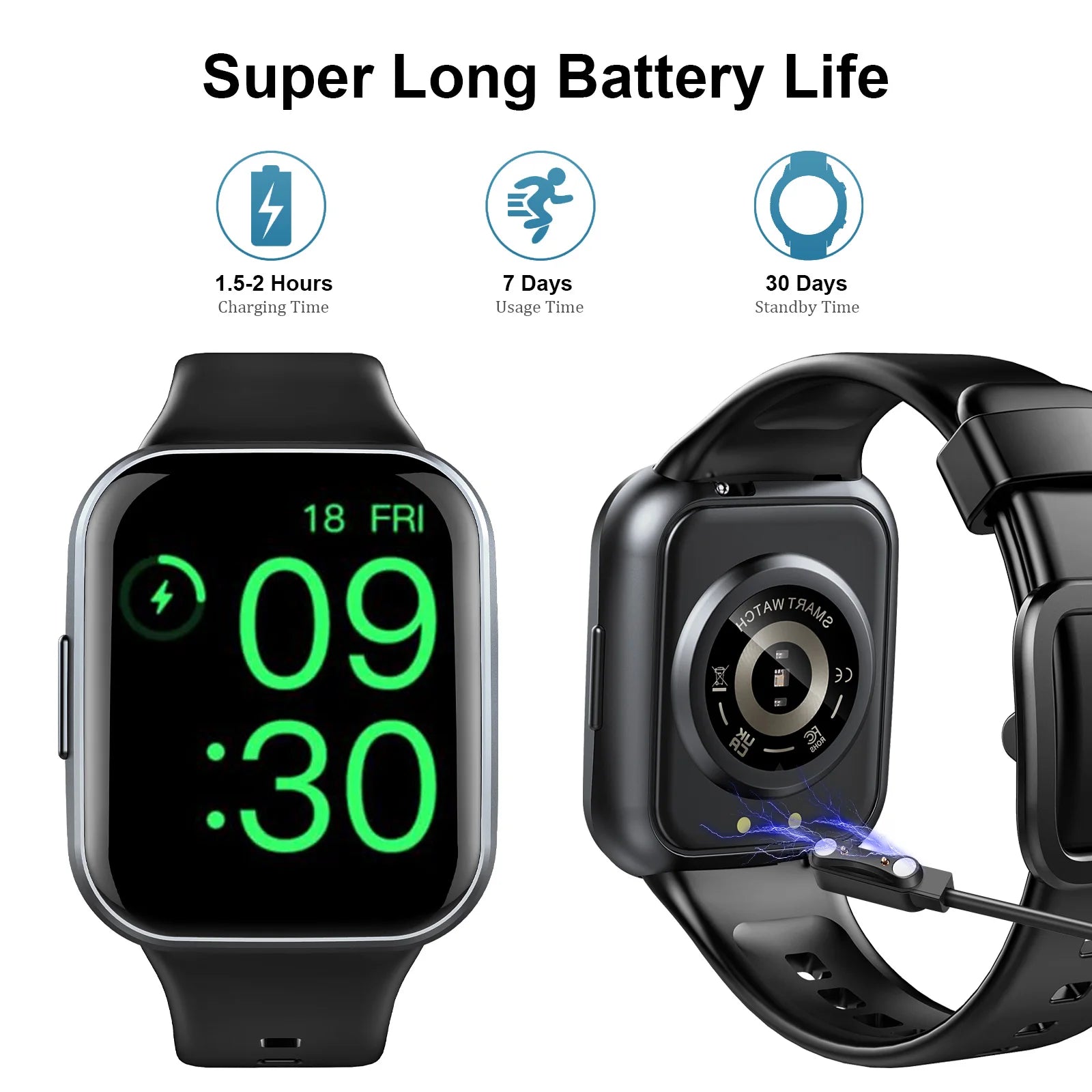 Nerunsa Smart Watch, 1.69" HD Touch Screen Fitness Watch, 25 Sports Modes Fitness Tracker, IP68 Waterproof Smartwatch
