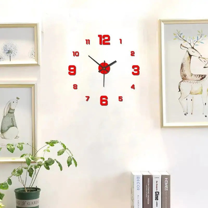 Creative Frameless DIY Wall Clock, Silent Clock Living Room Office Wall Decoration