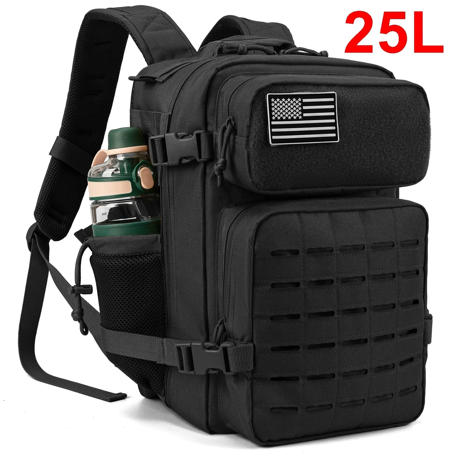 Premium 25-45L Tactical Backpack with Bottle Holder