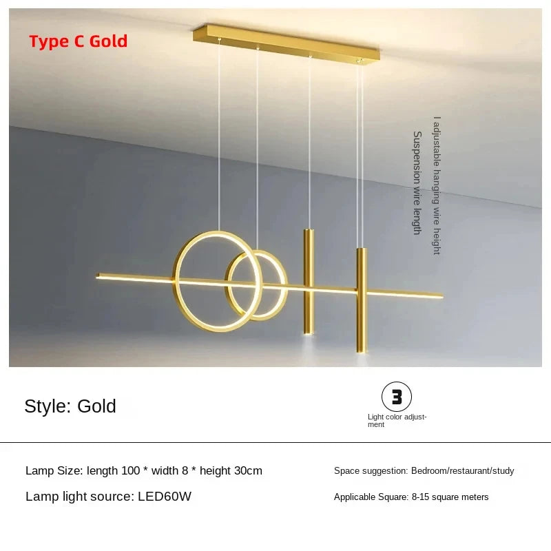Home Decor Chandelier Lights Modern Dining Room LED Pendant Light with Remote Control Dimmable Dining Table Hanging Lamp 90-260v
