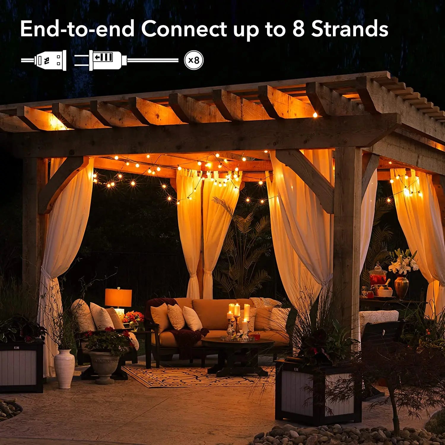 30M LED Lamp Globe String Lights Outdoor