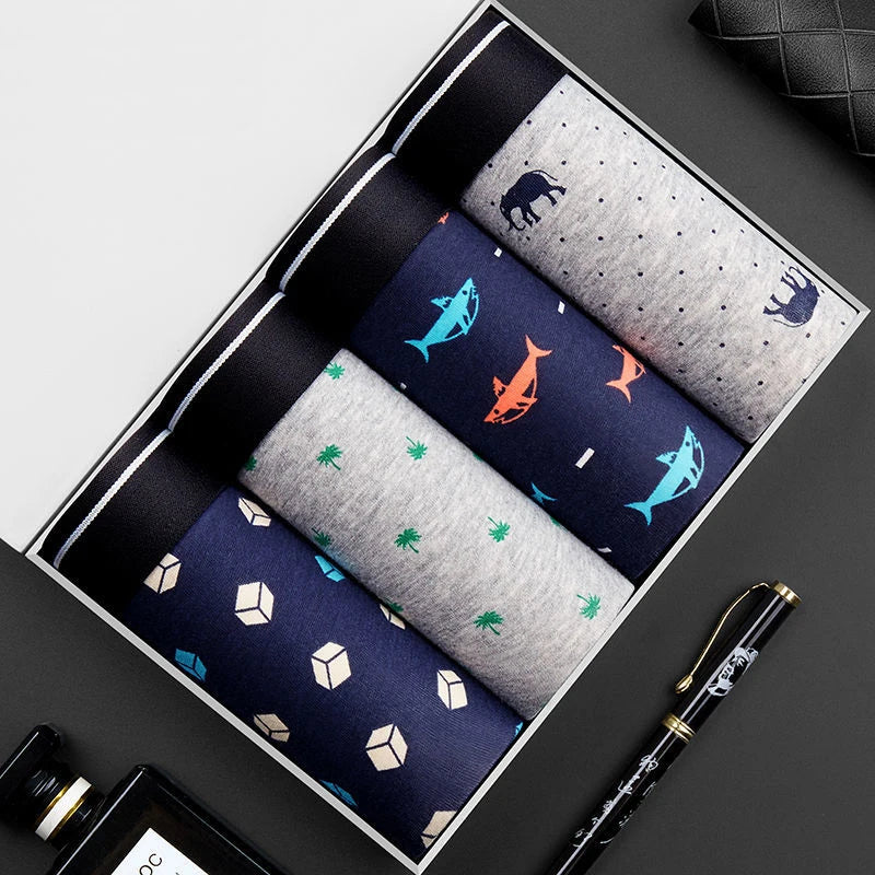 4-Pack Men's Breathable Cotton Boxer Briefs