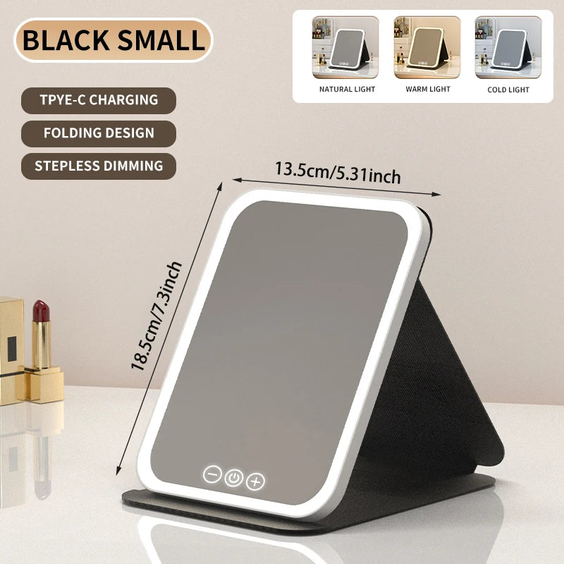 Dimmable LED Makeup Mirror with Touch Screen Travel and Home Use