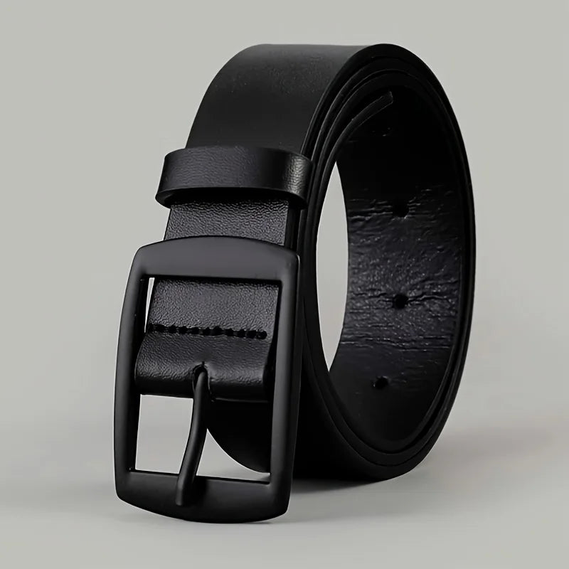 New Luxury Belt for Men PU Leather Belt Metal Pin Buckle High Quality
