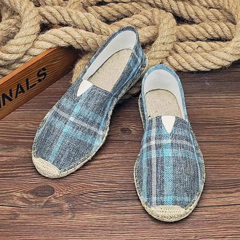 2025 Summer Autumn Men Canvas Shoes Breathable Men's Casual Shoes Slip-On Hemp Shoes Graffiti Espadrilles Women Footwear Flats