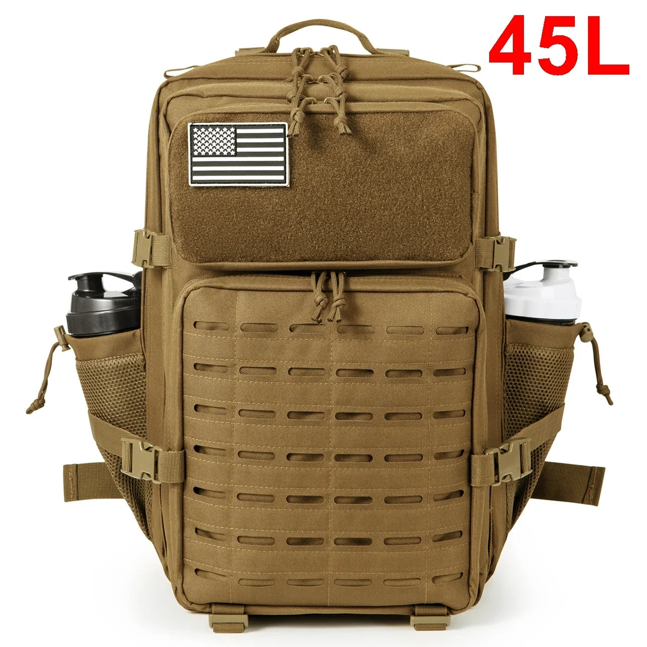 Premium 25-45L Tactical Backpack with Bottle Holder