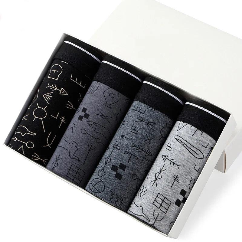 4-Pack Men's Breathable Cotton Boxer Briefs