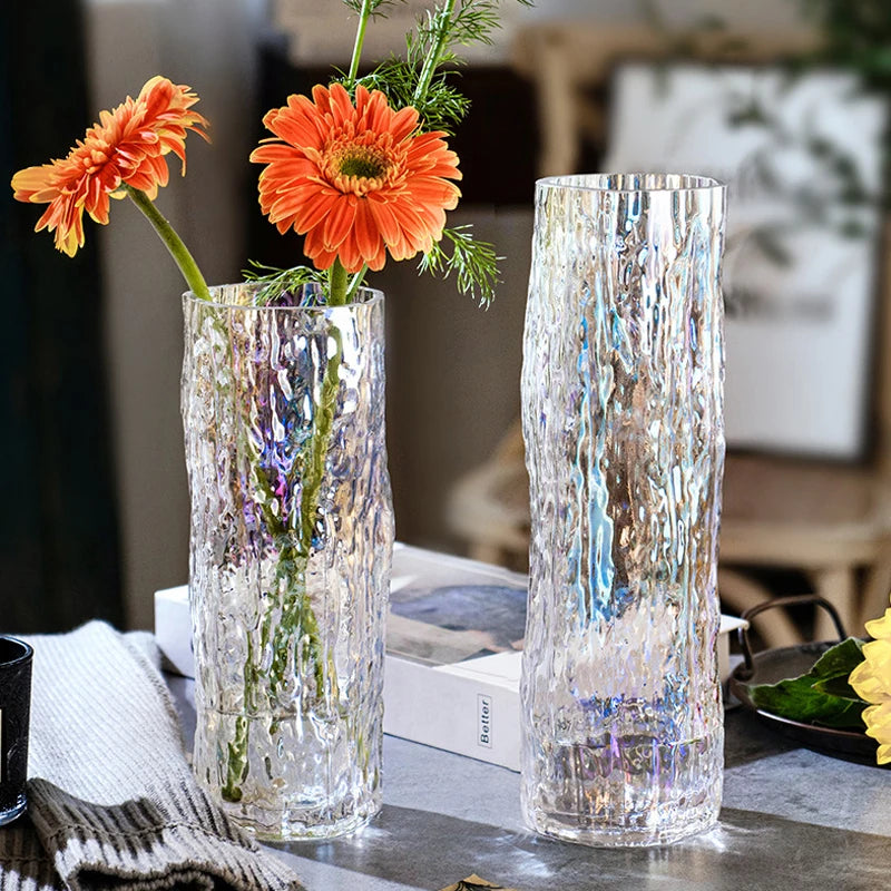Iridescent Creative Nordic glass vase hydroponic flowers tree pattern living room decorative decoration arrangement