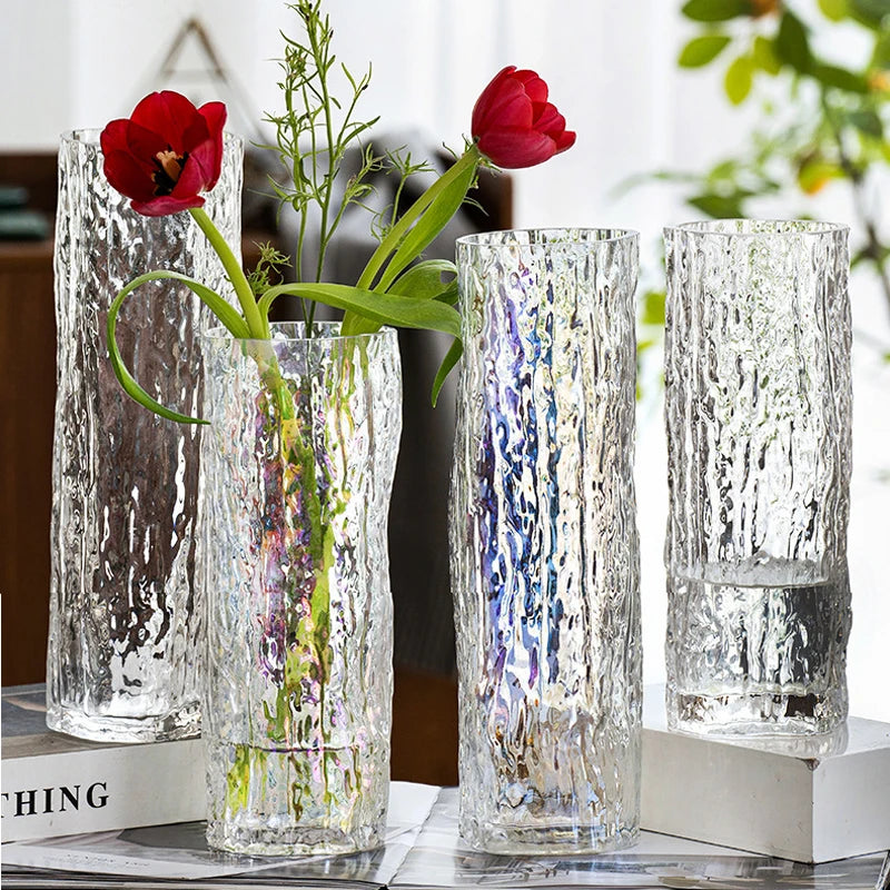 Iridescent Creative Nordic glass vase hydroponic flowers tree pattern living room decorative decoration arrangement