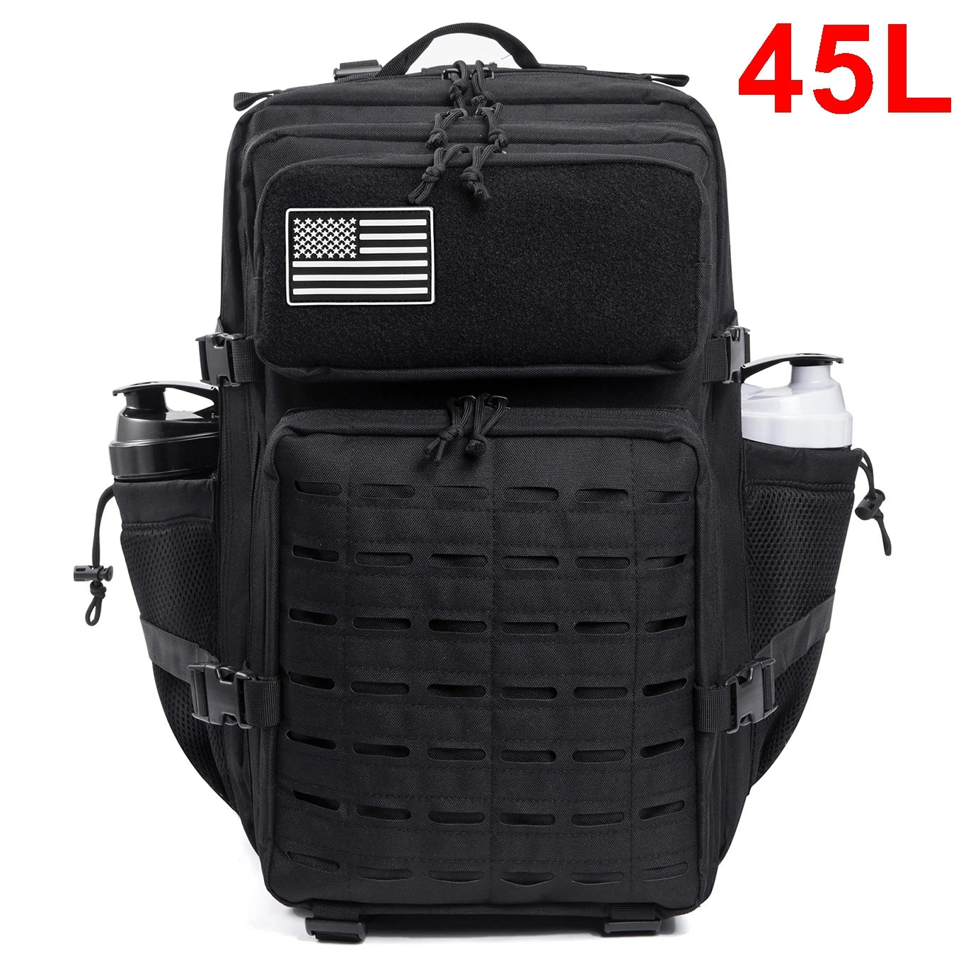 Premium 25-45L Tactical Backpack with Bottle Holder