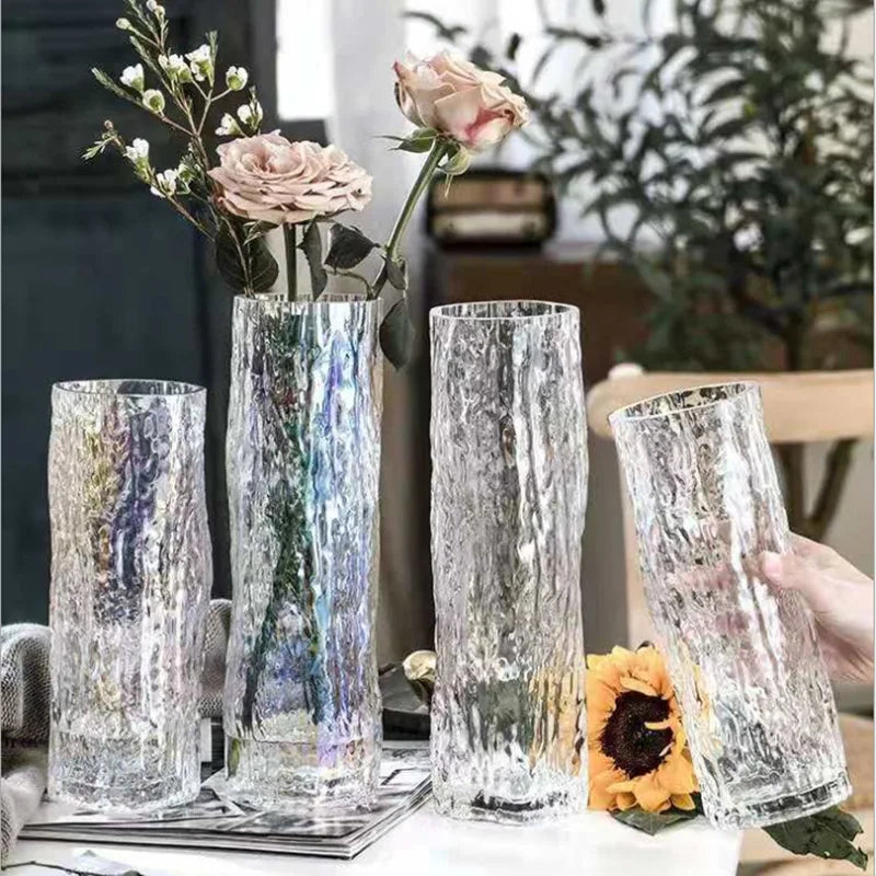 Iridescent Creative Nordic glass vase hydroponic flowers tree pattern living room decorative decoration arrangement