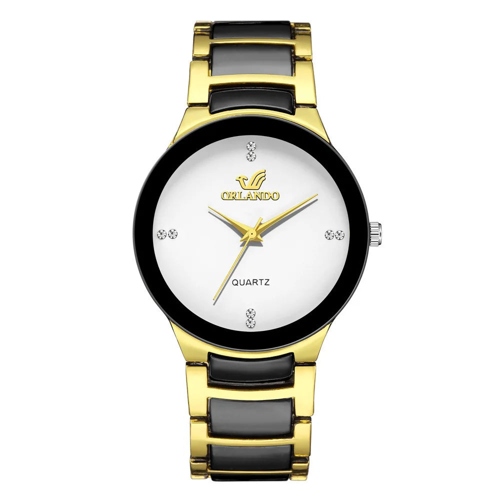 2025 Business Watches Luxury Men's Quartz Watch Black Steel Band Men Wristwatch Men's