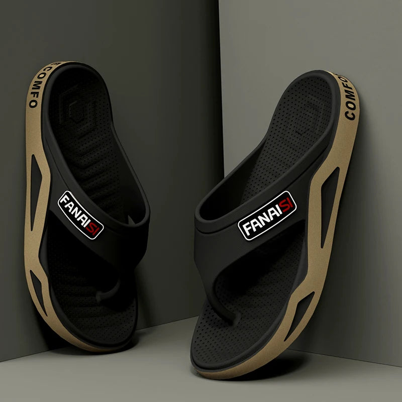 Summer Fashion Men's Slippers Outdoor Sports Flip Flops Hiking Travel Bathing Park Casual Wear, Comfortable Breathable Non-slip
