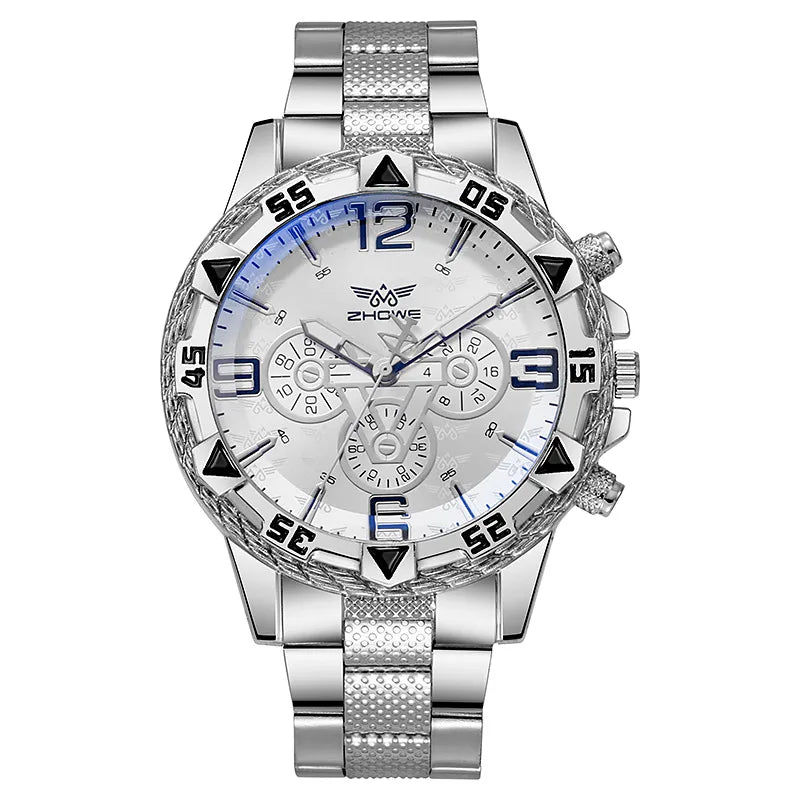 2025 Business Watches Luxury Men's Quartz Watch Black Steel Band Men Wristwatch Men's