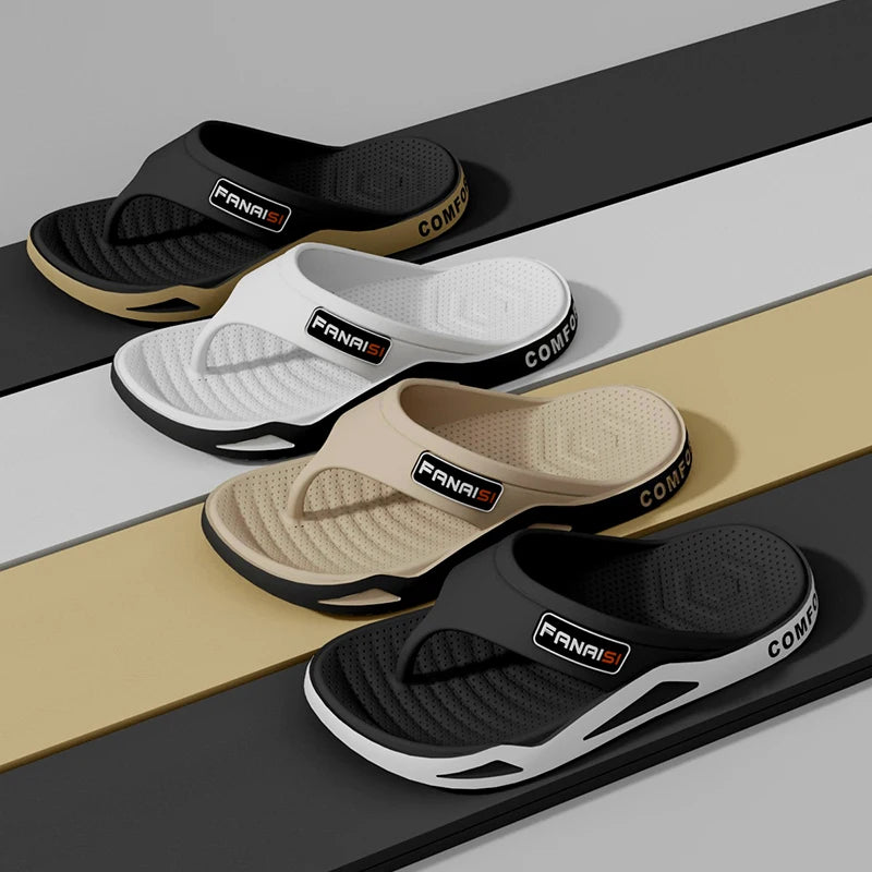 Summer Fashion Men's Slippers Outdoor Sports Flip Flops Hiking Travel Bathing Park Casual Wear, Comfortable Breathable Non-slip