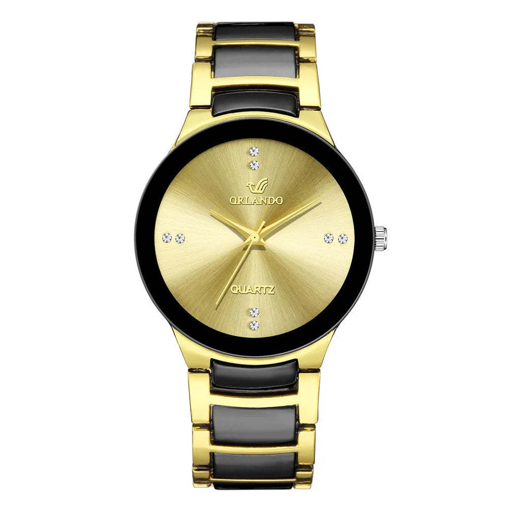 2025 Business Watches Luxury Men's Quartz Watch Black Steel Band Men Wristwatch Men's