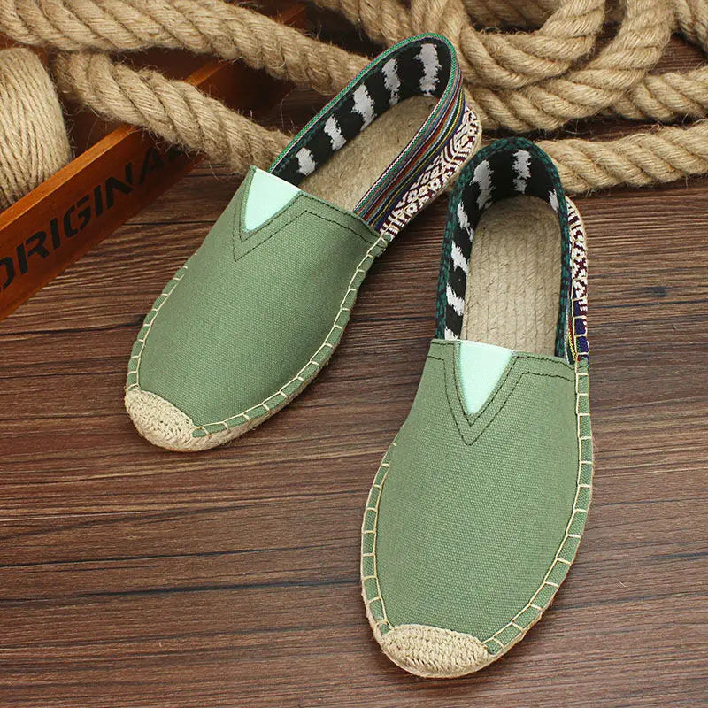 2025 Summer Autumn Men Canvas Shoes Breathable Men's Casual Shoes Slip-On Hemp Shoes Graffiti Espadrilles Women Footwear Flats